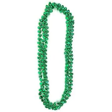 Skeleteen Green Shamrock Bead Necklaces for St Patricks Day