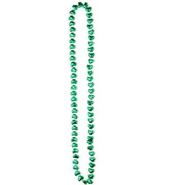 Skeleteen Green Shamrock Bead Necklaces for St Patricks Day