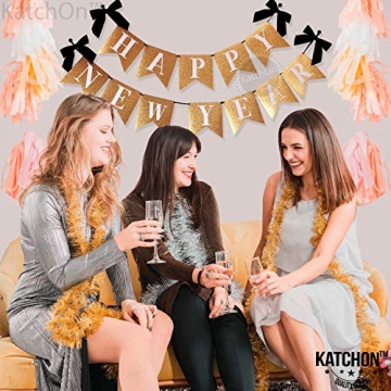 KatchOn Gold Glitter Happy New Year Banner for 2025