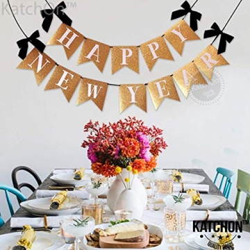 KatchOn Gold Glitter Happy New Year Banner for 2025