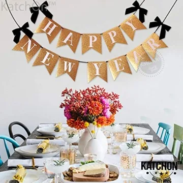 KatchOn Gold Glitter Happy New Year Banner for 2025