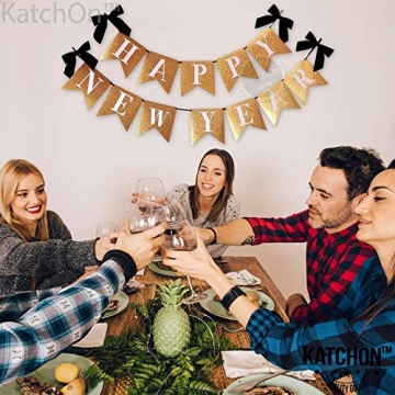 KatchOn Gold Glitter Happy New Year Banner for 2025