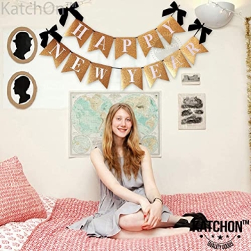 KatchOn Gold Glitter Happy New Year Banner for 2025
