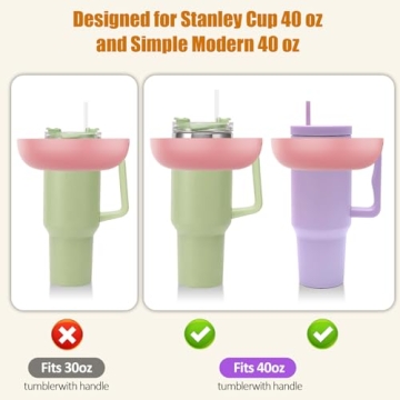 insefocc Stanley Snack Bowl for 40 oz Cups (Pink) - Perfect for Game Days