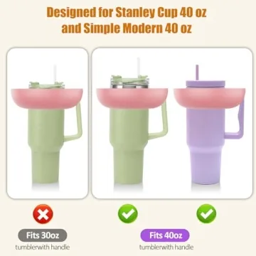 insefocc Stanley Snack Bowl for 40 oz Cups (Pink) - Perfect for Game Days