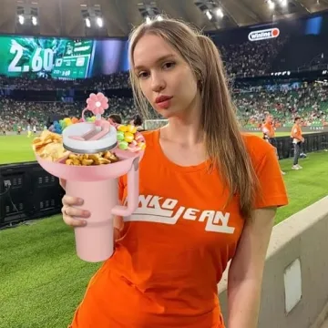 insefocc Stanley Snack Bowl for 40 oz Cups (Pink) - Perfect for Game Days