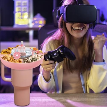 insefocc Stanley Snack Bowl for 40 oz Cups (Pink) - Perfect for Game Days