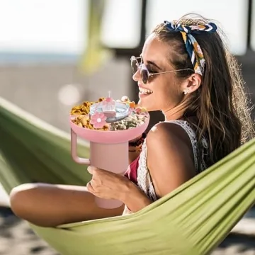 insefocc Stanley Snack Bowl for 40 oz Cups (Pink) - Perfect for Game Days