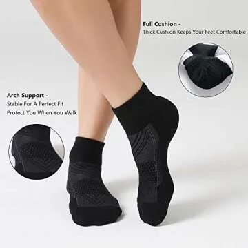 CelerSport Women's Breathable Ankle Socks with Cushion