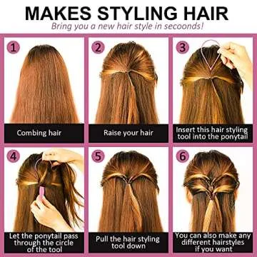 AIBEE Rubber Bands for Hair - 1000pcs Elastic Hair Ties with 2pcs Rat Tail Combs 4pcs Topsy Tail Hair Tool Mini Elastic Hair Rubber Bands Hair Tools for Styling