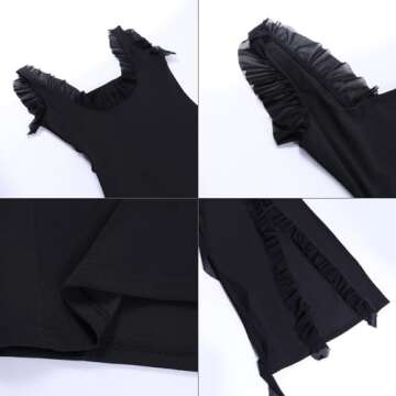 Lossarye Women's High Slit Ruffle Bodycon Maxi Dress Wide Strap Square Neck Backless Wedding Party Prom Dress (Brown,XL,X-Large)