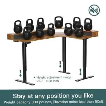 REGISDESK 67" L Shaped Standing Desk, Larger L Shape Electric Adjustable Height Standing Desk with 4 Drawers, Corner Modern Standing Desk with Monitor Stand for Home Office, Rustic Brown