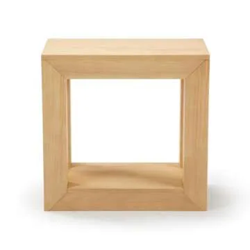 Plank+Beam Modern Rectangular Side Table with Shelf, 25", Solid Wood Narrow End Table for Living Room with Storage, Compact Bedside Table for Small Spaces, Blonde Wirebrush