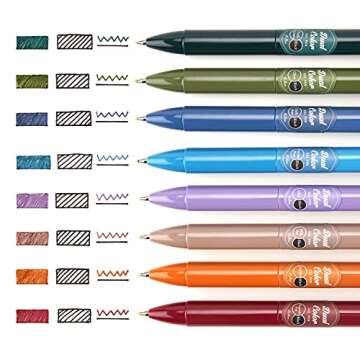 WRITECH Retractable Gel Ink Pens: Multi Colored 2 in 1 Colorful Click Pens Assorted Color 8ct Extra ...