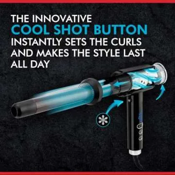 CHI Lava Curl Shot, Hair Curling Wand For Voluminous, Shiny & Long-Lasting Curls, Lower Temperature,...