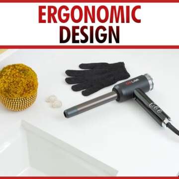 CHI Lava Curl Shot, Hair Curling Wand For Voluminous, Shiny & Long-Lasting Curls, Lower Temperature, Ergonomic, Comfortable Design For Easy Use