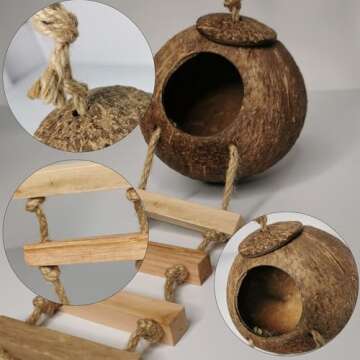 Eco-Friendly Hanging Bird House for Pet Birds and Small Animals