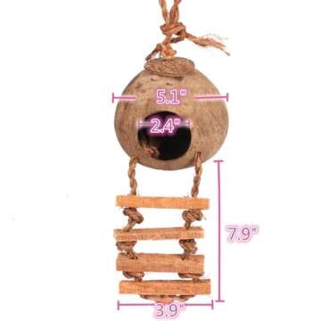 Eco-Friendly Hanging Bird House for Pet Birds and Small Animals