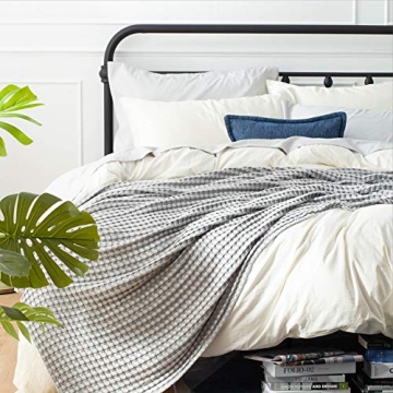 Bedsure Cooling Cotton Waffle Blanket for Year-Round Comfort