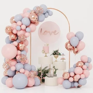 TUGEOVO 7.2FT Rose Gold Wedding Arch Backdrop