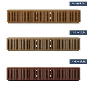 POVISON Wood TV Stand, 118” Extra-Large Entertainment Center for 100 inch TV, Modern Living Room M...