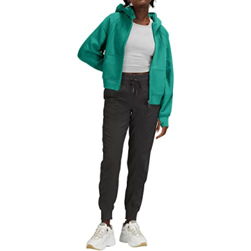 LASLULU Womens Cropped Hoodies Crop Tops Sport Athletic Hoodie Stand Collar Zipper Sweatshirt Long Sleeve Pullover Tops Fleece Lined Sweater(Aqua Green Large)
