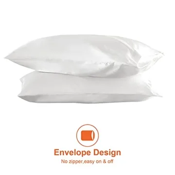 EHEYCIGA Satin Pillowcase Set for Queen Pillows, 2 Pack
