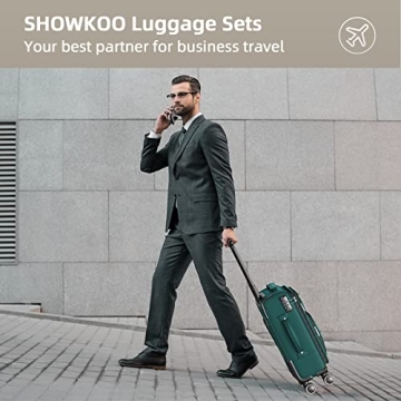 SHOWKOO 3 Piece Expandable Softside Luggage Sets 20/24/28"