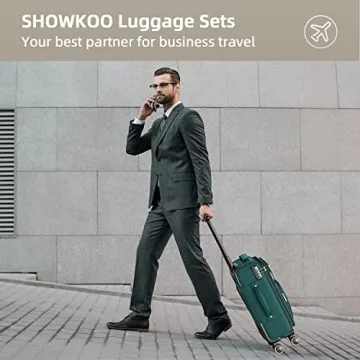 SHOWKOO 3 Piece Expandable Softside Luggage Sets 20/24/28"