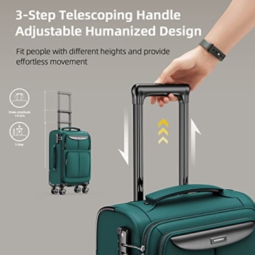 SHOWKOO 3 Piece Expandable Softside Luggage Sets 20/24/28"