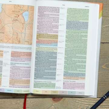 KJV Rainbow Study Bible, Hardcover, Black Letter, Pure Cambridge Text, Color Coded, Bible Study Helps, Reading Plans, Full-Color Maps, Easy to Read Bible MCM Type