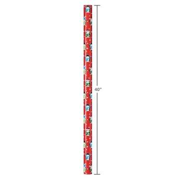 American Greetings 120 sq. ft. Reversible Kids Christmas Wrapping Paper Bundle, Stripes, Blue Snowmen and Red Penguins (3 Rolls Extra Wide 40 in. x 12 ft.)