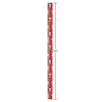 American Greetings 120 sq. ft. Reversible Kids Christmas Wrapping Paper Bundle, Stripes, Blue Snowmen and Red Penguins (3 Rolls Extra Wide 40 in. x 12 ft.)