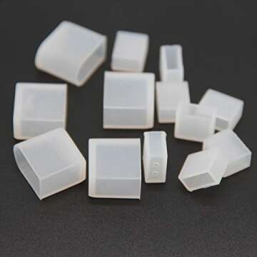 99 Lighting 200pcs /lot 10mm Silicone SMD 5050 Waterproof LED Tube Strip Light and 6mm 6x12mm LED Neon Flex End Cap Cover (for 6x12mm with Holes)