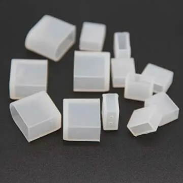 99 Lighting 200pcs /lot 10mm Silicone SMD 5050 Waterproof LED Tube Strip Light and 6mm 6x12mm LED Neon Flex End Cap Cover (for 6x12mm with Holes)