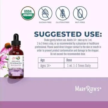 MaryRuth Organics Echinacea Herbal Supplement Drops