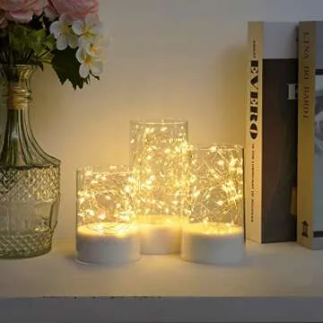 Stunning Homemory Remote-Controlled Flameless Candles with Twinkle Lights in Cylinder Shape, Perfect...