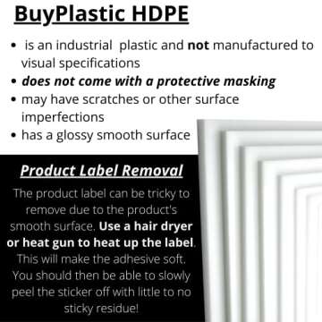 BuyPlastic Natural White HDPE Plastic Sheet 1/2" Thick - Durable and Versatile