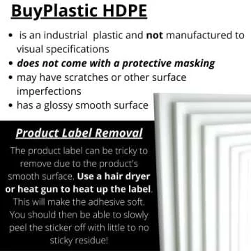 BuyPlastic Natural White HDPE Plastic Sheet 1/2" Thick - Durable and Versatile