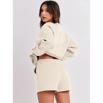 ANRABESS Women 2 Piece Sweat Shorts Set for Casual Style