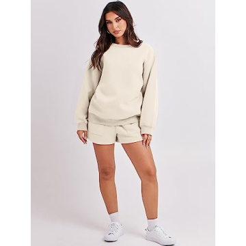 ANRABESS Women 2 Piece Sweat Shorts Set for Casual Style