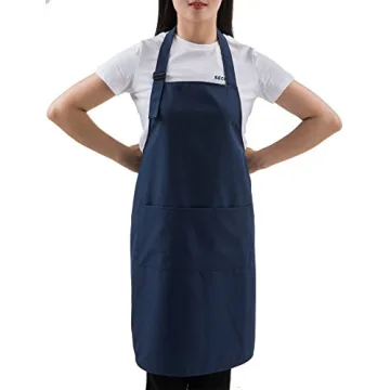 SEW UR LIFE Navy Professional Bib Apron - Water-Resistant with Pockets