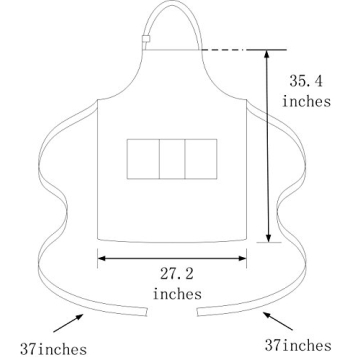 Navy Professional Adjustable Bib Apron with Pockets