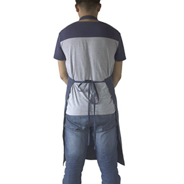 Navy Professional Adjustable Bib Apron with Pockets