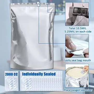 Mylar Bags for Long-Term Food Storage with Absorbers