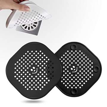 2 Pack Drain Cover Hair Catcher Silicone Drain Protector for Shower Kitchen Bathroom