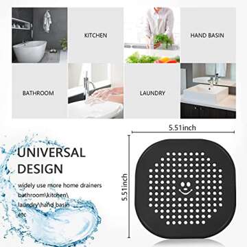 2 Pack Silicone Hair Catcher Drain Cover for Shower