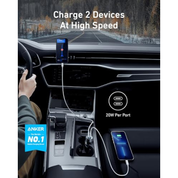 Anker 40W USB C Car Charger Fast Dual Port Charging