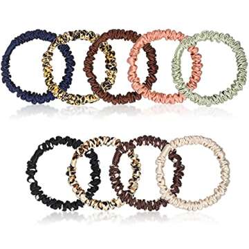 Premium Chuangdi 9 Pieces Silk Scrunchies for Hair