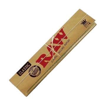 Raw Classic King Size Slim Rolling Paper Full Box of 50 Packs